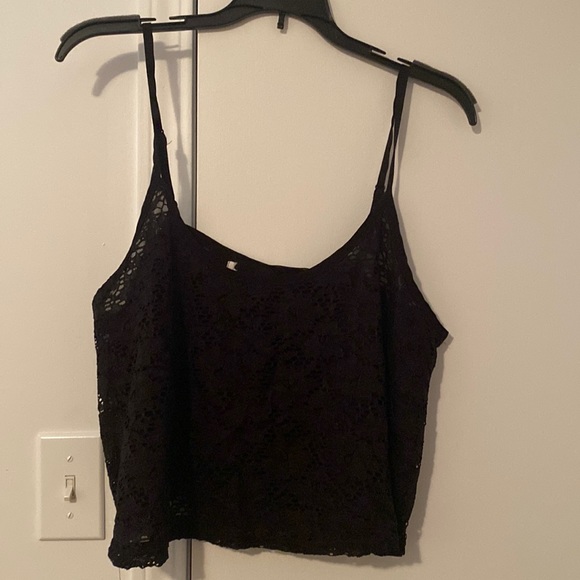 Black lace crop top adjustable straps - Picture 1 of 2